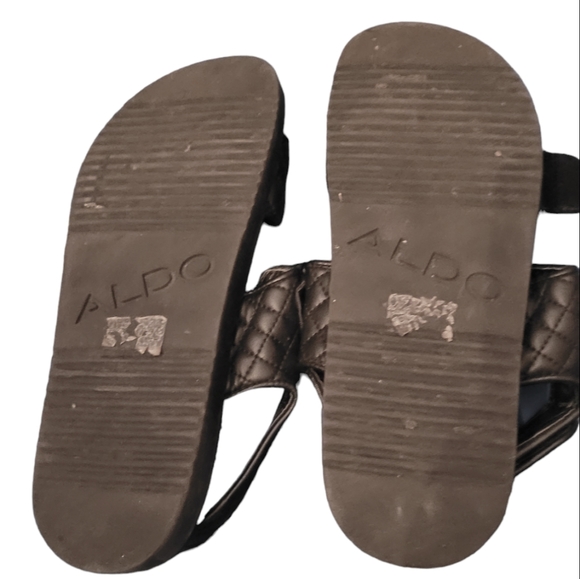 Ladies Black Aldo Size 8.5 Strappy sandals - pu upper black - Picture 5 of 5